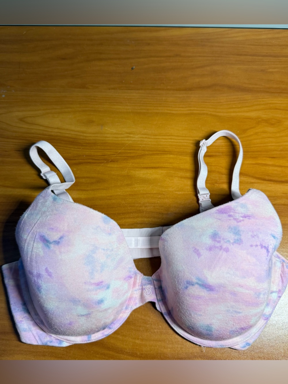 Victorias Secret Pastel Tie‎ Dye Marble Demi Bra T-Shirt Girly Colorful 38D